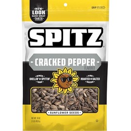 Spitz Spitz Sunflower Seeds Pack, Cracked Pepper, 16 Oz Snack Bag