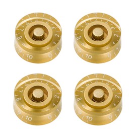 Banworks '60s Guitar Control Knobs 18-Spline Metric Knobs 6mm (15/64") 2 Tone and 2 Volume Speed Knobs Top Hat for Epiphone Les Paul SG Electric Guitars Pack of 4 JT/XN-02 Golden with White Numbers
