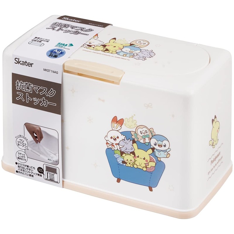 Skater MKST1NAG-A Antibacterial Mask Stocker, Lift-Up Type, Pokémon, Pocket Pieces,