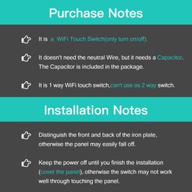 BSEED WiFi Touch Switch Black,1 Gang 1 Way Smart Light Switch Compatible with Alexa and Google Home,with Smart Life Remote Control and Timing Function(No Hub Required)-No Need Neutral Wire