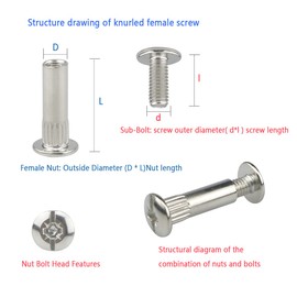 M5,M8 Connecting Bolts Screw Set,40 Sets of Furniture Connector Fastener Attachment Bolts with Sleeve for Fixing Furniture,Door Handle,Frame,Wood,Metal,Cabinet,Bookshelf (20/25/29/35mm)
