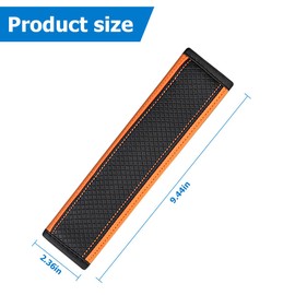 Zpana Car Seat Belt Cover, 2PCS Carbon Fiber Leather Vehicle Strap Harness Pad to Protect Your Neck and Shoulder, Auto Interior Seatbelt Protection Cushion Accessories, Universal Fit (Black/Orange)