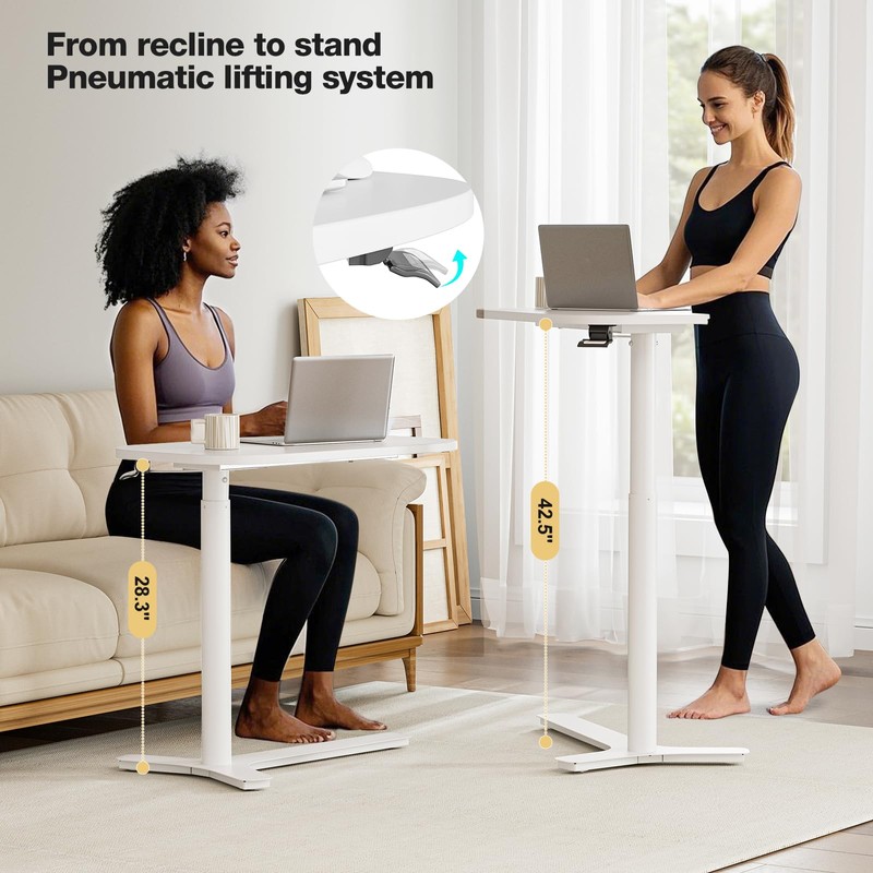 Muvai 30 Inch Overbed Table with Wheels Bedside Table Rolling