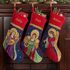 Peking Handicraft Heavenly Angel Handmade Wool Needlepoint Stocking