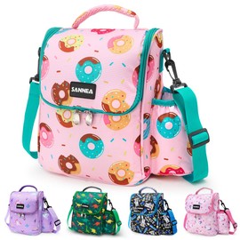 Nasjac Bolsa de Almuerzo para Niños Niñas, Loncheras Térmica Reutilizable Grande 7.5L con Bolsa para Botella, Bolsa de Almuerzo Portátil con Correa Ajustable para Escuela, Picnic,Viajes (Rosa Claro)
