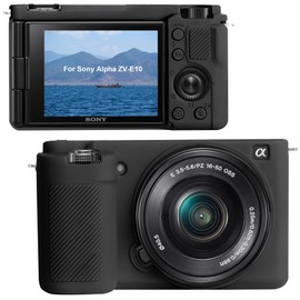 Canboc Silicone Case for Sony Alpha ZV-E10 Digital Camera, ZVE10 Protective Soft Silicone Cover, Black (Case Only)