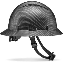 AcerPal 6 Points Classic Black Full Brim Hard Hat With Fas-trac Suspension