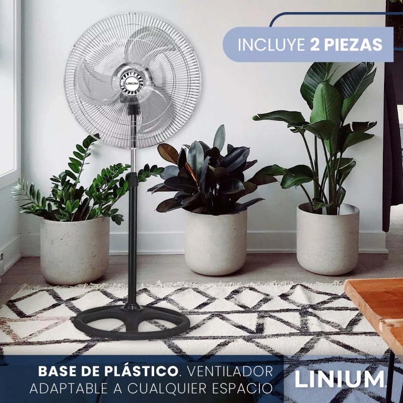 Linium Ventilador Aire 3en1 Industrial Metal Premium Paquete De 2