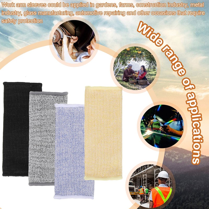 Neer 4 Pair Protective Arm Sleeves for Thin Skin Anti-Cut