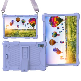 AIJAKO 10 Inch Case for Dragon Touch Notepad 102, TECLAST P20S/M40S/M40 Pro, PRITOM TronPad L10, YESTEL T5, YOBANSE TAB10, BYYBUO SmartPad T10/A10_L, Oangcc A6, UJoyFeel Y103, Shoulder Strap, Purple