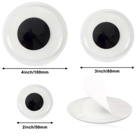 PETKNOWS 6 Pcs Giant Glow in The Dark Googly Wiggle Eyes, Self Adhesive Luminous Sparkle Googly Eyes for Craft Wiggle Eye Stickers Large Sticky Eyes Handicrafts DIY Making 2 Inches 3 Inches 4 Inches