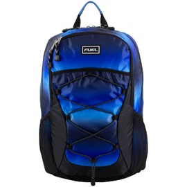 FUEL Rider Sport Hiking Backpack Laptop Travel Carry On Luggage Daypack Bag, Bungee for Travel, Leisure, Outdoors, Blue Ombre