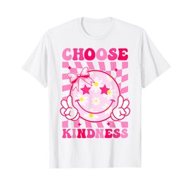 Choose Kindness Smile Face Groovy Be Kind Inspirational Kids T-Shirt