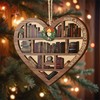 V VIBEPY All Over Printed, Book Lovers Ornaments, Bookshelf Heart