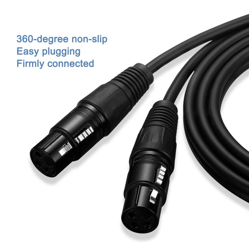 Dual XLR to RCA Cable 5Ft, Heavy Duty 2-XLR Female