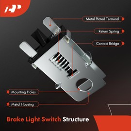A-Premium Brake Light Switch Lamp Compatible with Jeep Cherokee 1984-1990, Wagoneer, Comanche & Volkswagen Fastback & American Motors Ambassador, AMX, Concord, Eagle, 2 Pins