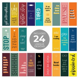 Snarky Bookmarks / 2" x 6" Hilarious Paper Bulk Pack Quotemarks / 24 Motivational Bookmarks Set/Funny Book Lover Bookmark Present/Made in The USA