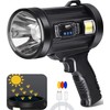 Jsknb 100000 Lumen Spotlight, Led Rechargeable Spotlight Flashlight Wi