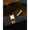 Jewseen 14K Gold Threadless Stud Earrings Star Cartilage Stud Top