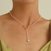 Necklace for Women Dainty Long Necklaces Trendy Bow pearl tassel