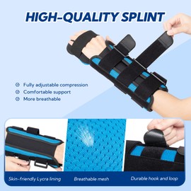 YiYame Hand Splint, Wrist Support Night Support, Carpal Tunnel Splint for Wrist Tendonitis, Stroke Hand, Wrist Fracture, Arthritis, Left Hand, S