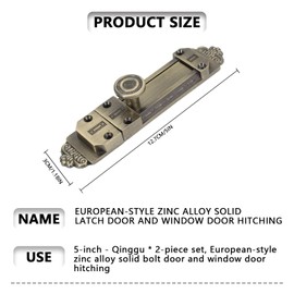 EULAPGOE 2pcs Sliding Door Lock, Security Gate Bolt Latch Loft Hatch Lock,Retro Thickened Stainless Steel Door Latch with Self for Internal Doors Durable Door Lock Bolts Ideal