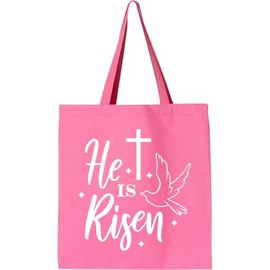 inktastic He Is Risen with Cross and Dove Tote Bag Azalea 34086