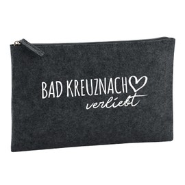 Huuraa Kulturbeutel Bad Kreuznach verliebt Geschenk 1 Liter Charcoal Filz Bad Kreuznach Geschenkidee