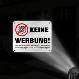 Brushed Aluminium Sticker No Free Newspapers and Advertising 15 x 12 cm No Advertising Letter Box Pack of 2