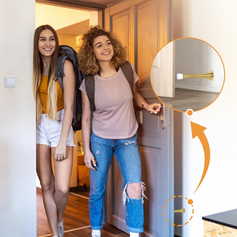 Spring Door Stoppers, 12 Pack Door Stops Wall Protector, Doorstops