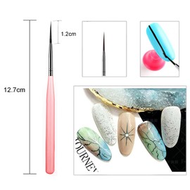 luoshaPUCY Nail Design Brush, [Pack of 3] Nail Art Liner Brush Professional Nail Art Brush Fineliner for DIY Nail Art Salon Design (Pink)