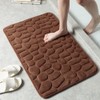 Microfiber Bath Mat for Bathroom – Water-Absorbing Cobblestone Embossed Design