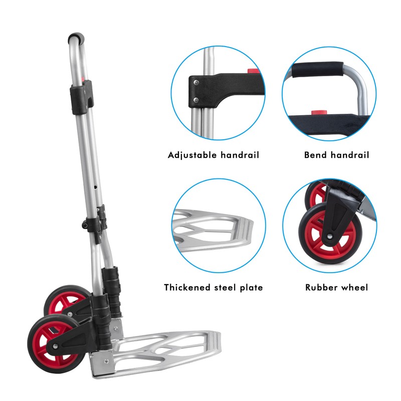 LEADALLWAY Dolly Cart Folding Hand Truck and Dolly,Steel Portable Cart