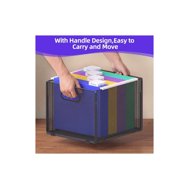 2 Pack Hanging File Organizer, File Folder Organizer Box Filing
