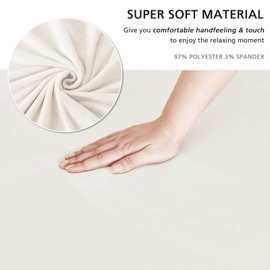 NICEEC Sofa Cover Super Soft 1-Piece White Sofa Slipcover for sofas Stretch Universal Spandex Couch Covers for Living Room Easy Fit Washable Furniture Sofa Protector with Skirt