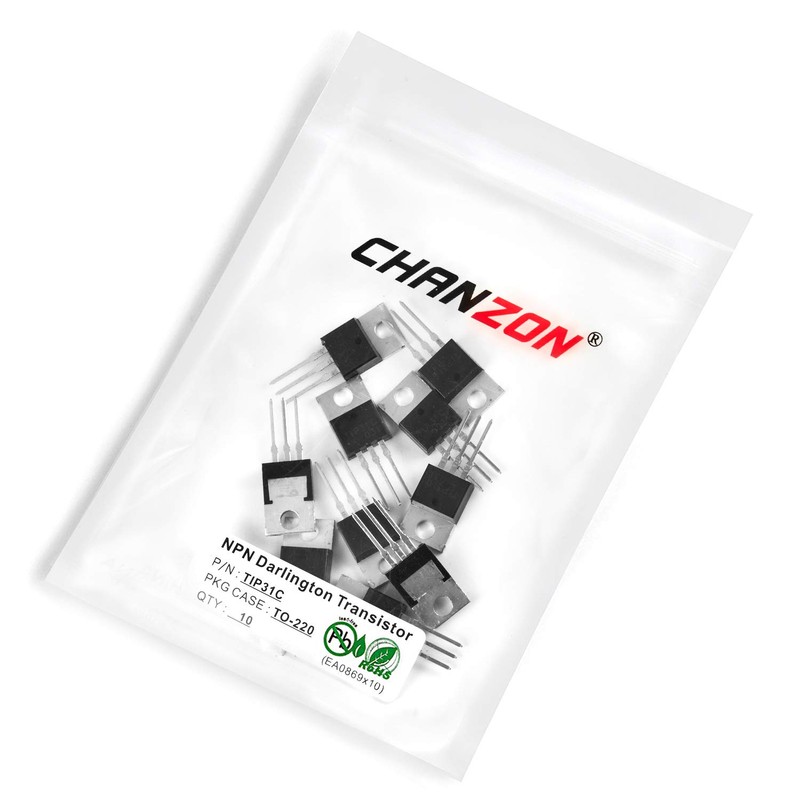 Chanzon TIP31C TO-220 NPN Darlington Transistor 3A Pack of 10