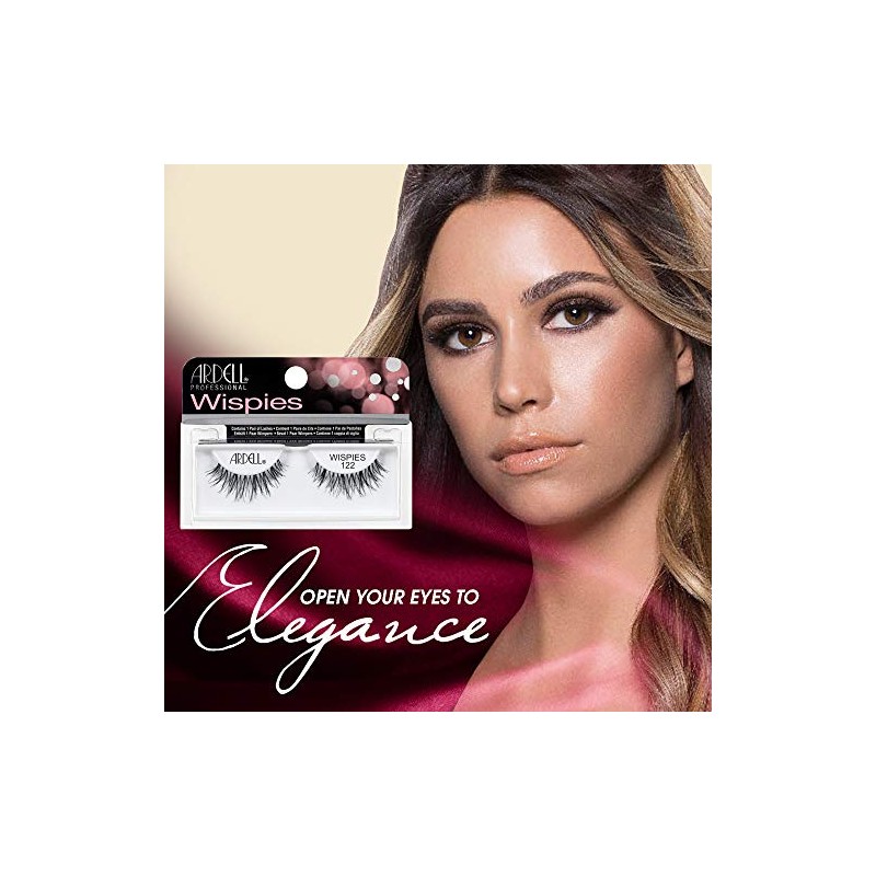 Ardell False Eyelashes Wispies, 122 - Black, Natural-Looking Lightweight Strip