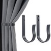 Mayrhyme Black Wood Grain Curtain Holdbacks,Solid Aluminum Wall Mounted Curtain