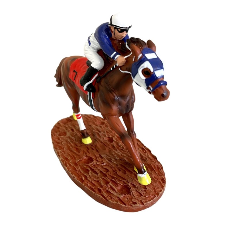 Race Horse Figurine Statue Decor Thoroughbred with Jockey Horse Racing