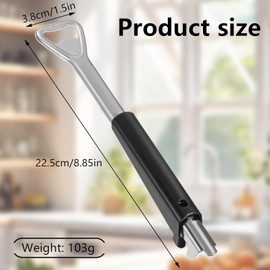 Walquicks Adjustable Jar Opener, 2 in 1 Multifunctional Stainless Steel Can Opener Retractable for Weak Hands, PortableJar Lid Gripper Manual Jar Bottle Cap Opener for Home Kitchen Senior Arthritis