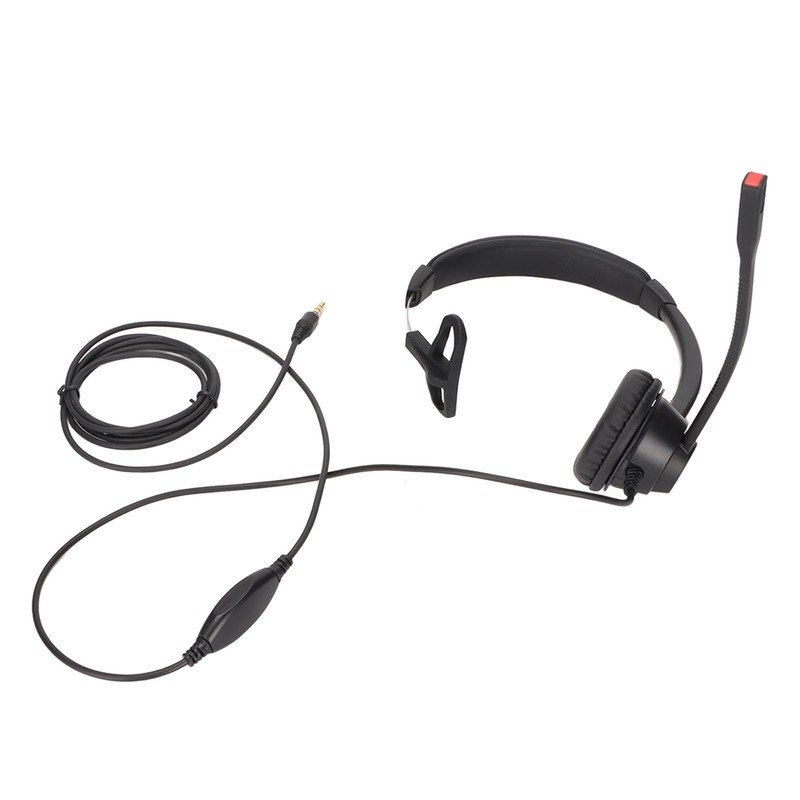 Telephone Headset Noise Reduction Volume Control 3.5mm Straight Plug Unilateral