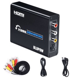 BLUPOW 【No Power Required】HDMI to Composite/S-Video Converter 1080P Support HDMI to Composite 3RCA AV/S-Video Converter Video Converter HDMI Digital to Analog Conversion HDMI to RCA Converter HDMI