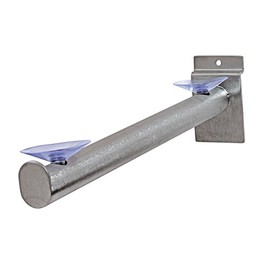 SSWBasics 12" Slatwall Shelf Bracket - Round Tube - With Suction Cups - 3 Pack