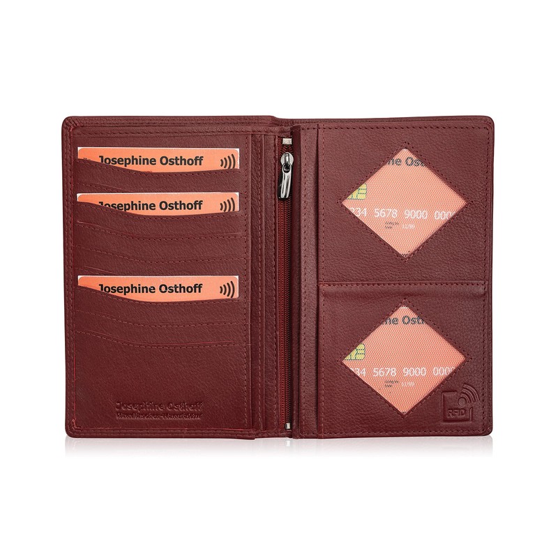 Josephine Osthoff Men's Leather ID Holder, Passport Case, Portrait Format,