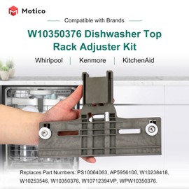 UPGRADED W10350376 Dishwasher Top Rack Adjuster Parts with W10195840 & W10195839 & W10250160 & W10508950 Upper Parts Replacement for Whirlpool Kenmore KitchenAid Dishwasher(10 Packs)