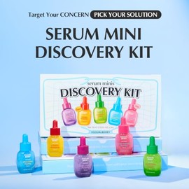 EQQUALBERRY Mini Serum Discovery Kit | Vitamin C, NAD, Bakuchiol, Hyaluronic Acid, Aloe PDRN Face Serum Kit | Gifts Sets for Glow skin | Travel Size E