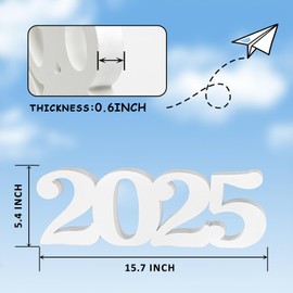 2025 Sign Graduation Decorations, White Faux Wooden Photo Props, 2025 Grad Graduation Table Decorations for Any Schools Party