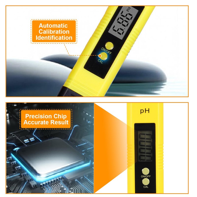 Digital ph Meter, 0.00-14.00 High Precision pH Pen, Auto Calibration