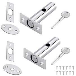 Wmzjnljy 2pcs Door Security Rack Bolt Stainless Steel Door Bolts Security Door Bolts Mortice Door Lock Bolt Protection with Matching Screws for Doors Windows(Z52-2)