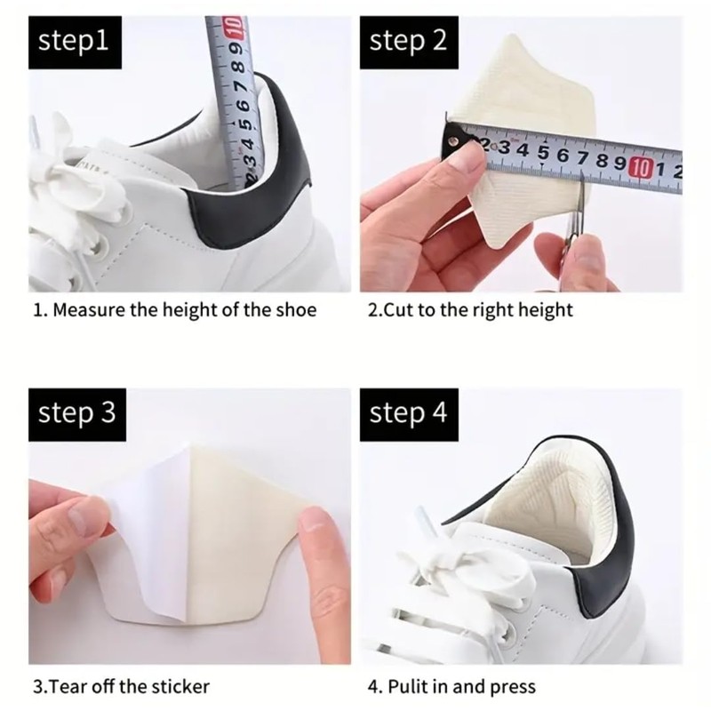 6 Pairs Black Beige Double Layer Heel Pads Universal Fit